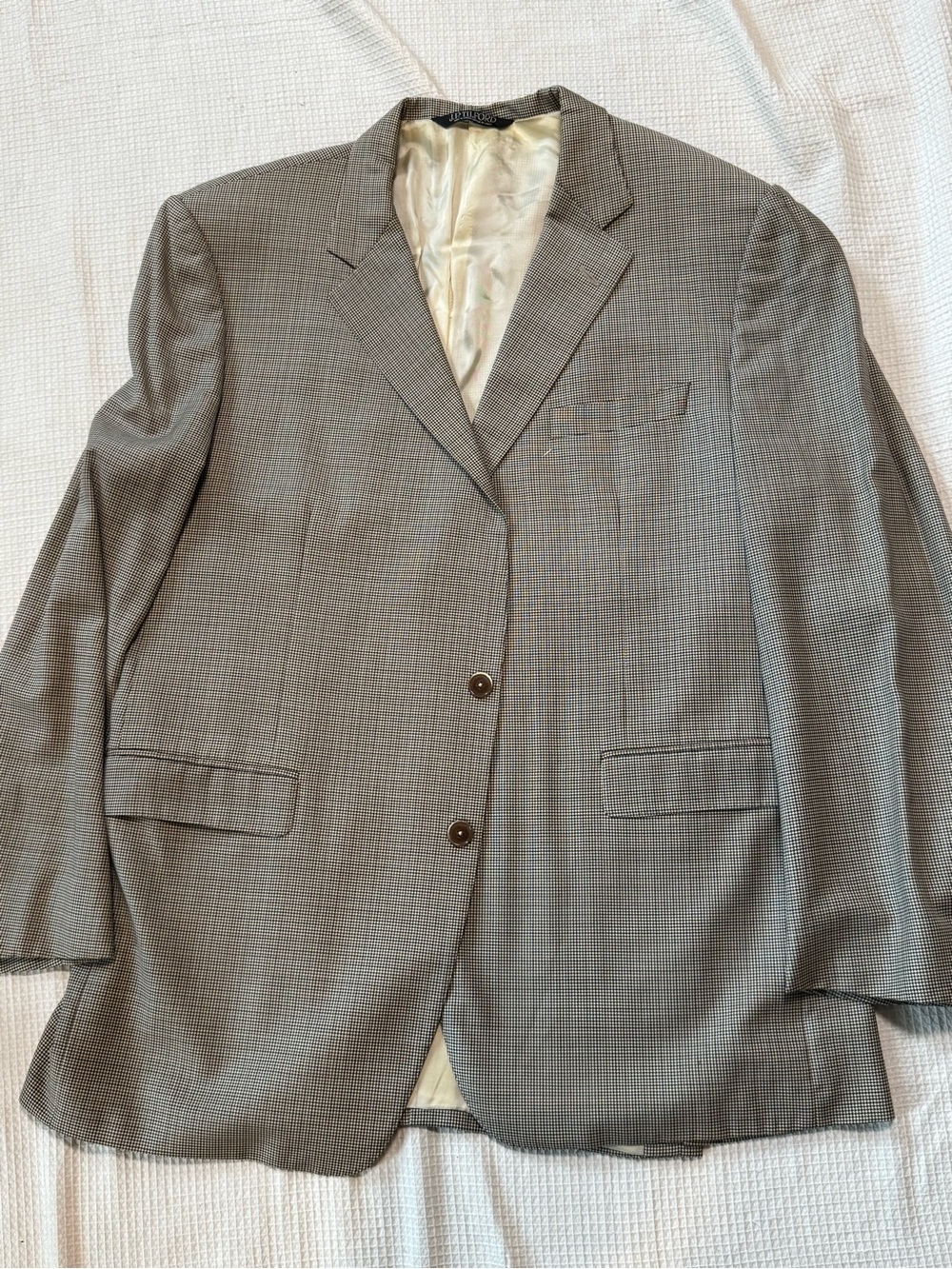 Samuelsohn beige Glen Plaid Sport Coat